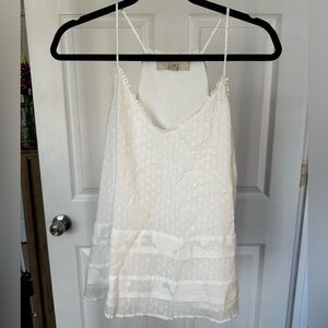 Ann Taylor LOFT Woven, Embroidered Cami, White, Small